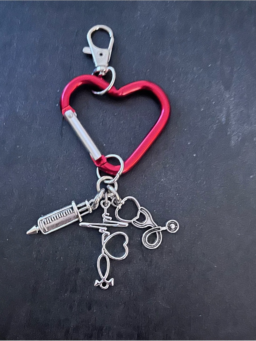 Nurse Heart Charm Keychain Clip On Badge Reel Clip On Nurse Accessories